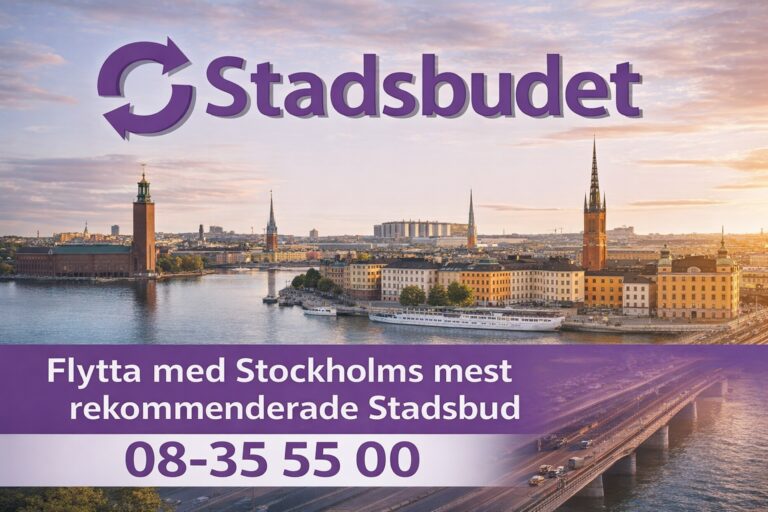 Bilden visar Stockholm och hur man kan få hjälp av Stadsbudet